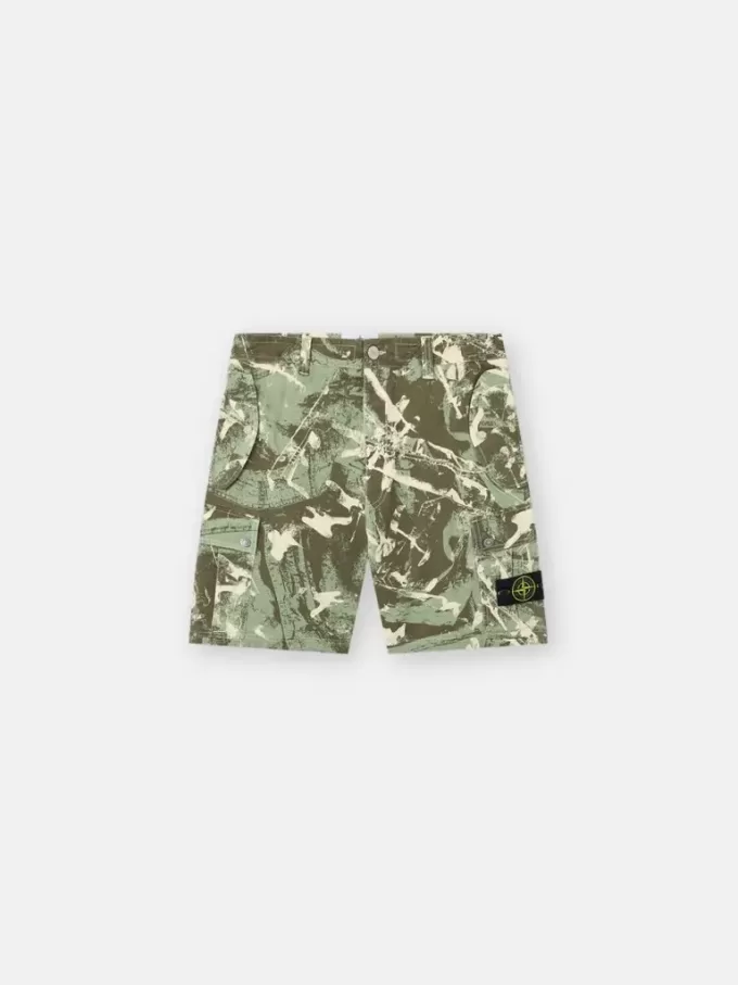 Bequeme Cargo-Bermudashorts mit Camouflage-Print