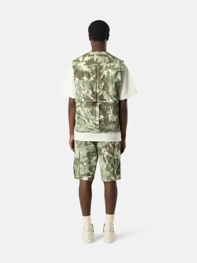 Bequeme Cargo-Bermudashorts mit Camouflage-Print