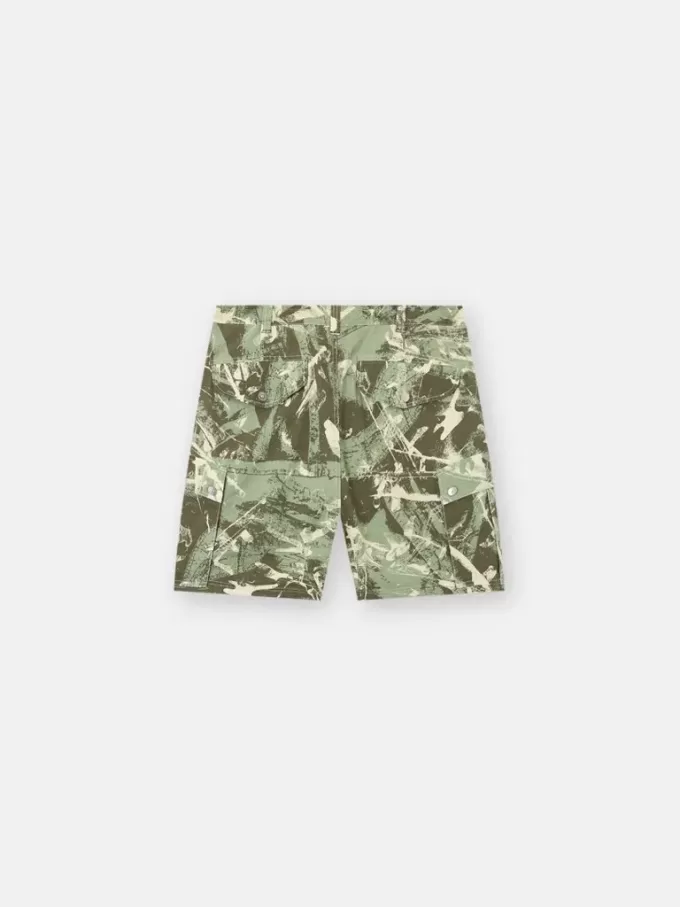 Bequeme Cargo-Bermudashorts mit Camouflage-Print