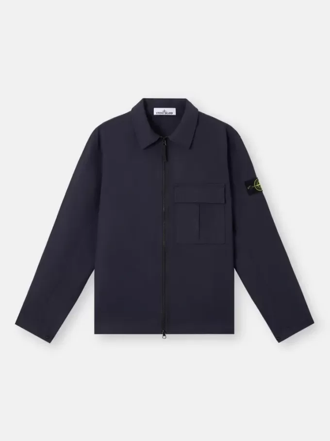 Bequemes Overshirt mit Brusttasche mit Zwickel