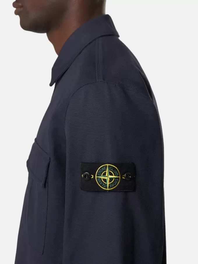 Bequemes Overshirt mit Brusttasche mit Zwickel