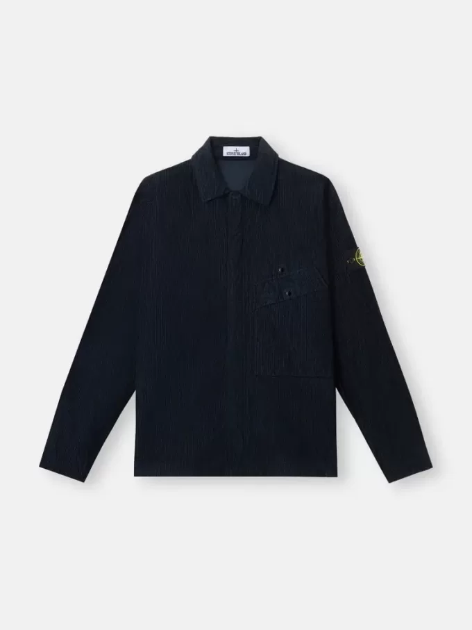 Bequemes Overshirt mit Brusttasche und Zwei-Wege-Reißverschluss