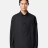 Bequemes Overshirt mit Eingrifftaschen und Druckknopfverschluss