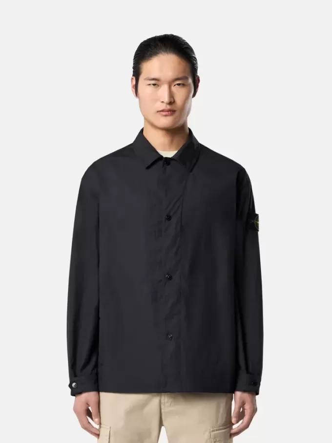 Bequemes Overshirt mit Eingrifftaschen und Druckknopfverschluss