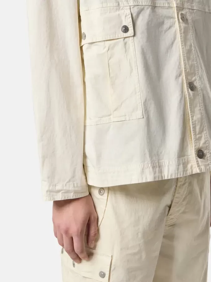 Bequemes Overshirt mit Eingrifftaschen und Knöpfen