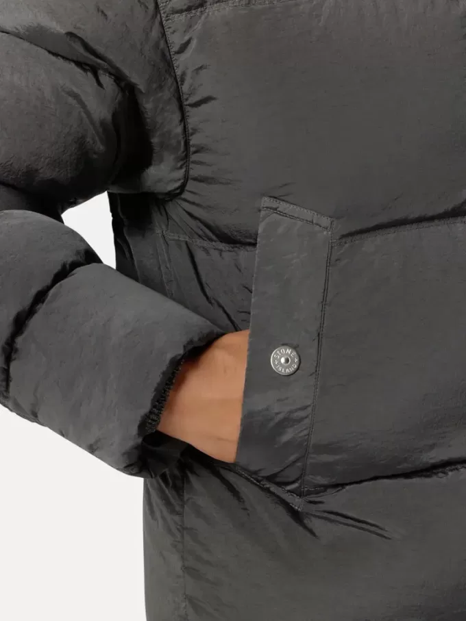 Daunenjacke mit Anti-Drop- und Druckknopftaschen