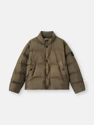 Daunenjacke mit Windschutz