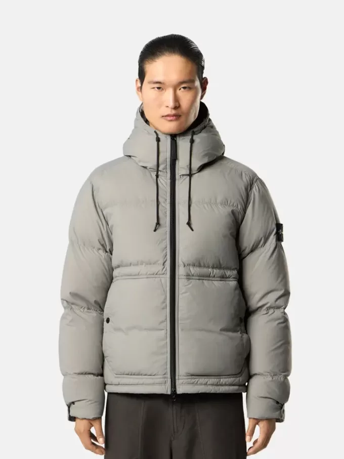 Daunenparka mit wasserabweisender Oberfläche und Druckknopftaschen