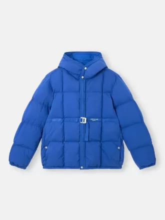 Kapuzen-Daunenjacke mit Anti-Drop- und Druckknopftaschen