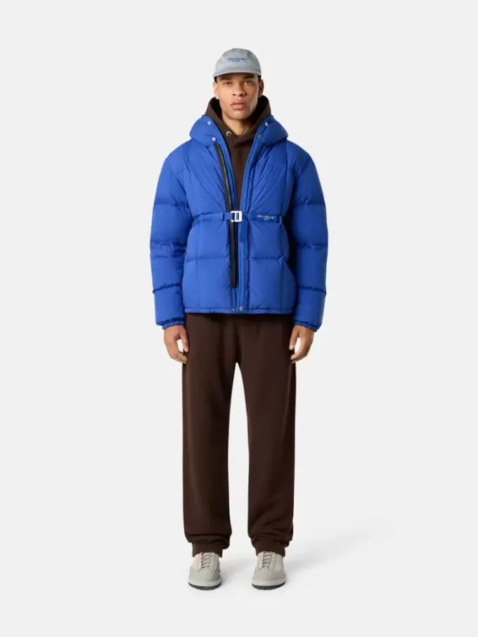 Kapuzen-Daunenjacke mit Anti-Drop- und Druckknopftaschen