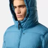 Kapuzen-Daunenjacke mit Windschutz