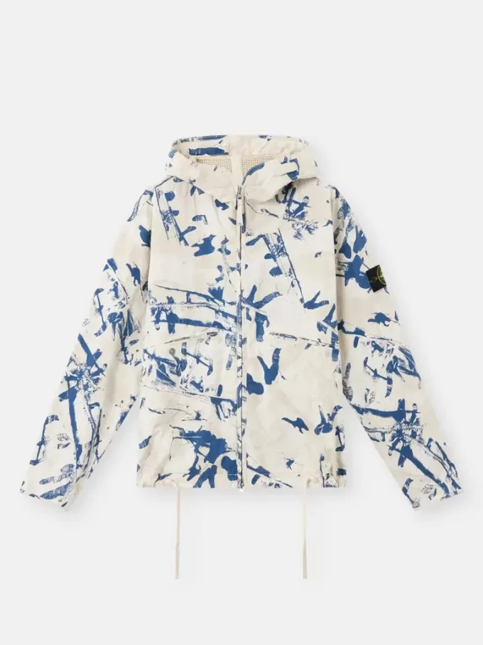 Kapuzenjacke mit Camouflage-Print und Anti-Drop-Beschichtung