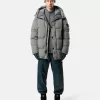 Kapuzenparka aus Daunen mit Windschutz