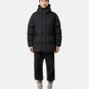 Kapuzenparka aus Daunen mit Windschutz