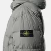 Kapuzenparka aus Daunen mit Windschutz