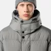 Kapuzenparka aus Daunen mit Windschutz
