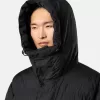 Kapuzenparka aus Daunen mit Windschutz