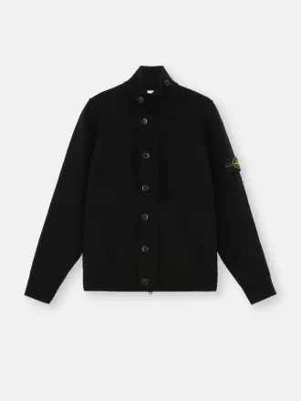 Knopfleiste-Pullover mit Filzbesatz