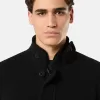 Knopfleiste-Pullover mit Filzbesatz
