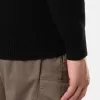 Knopfleiste-Pullover mit Filzbesatz