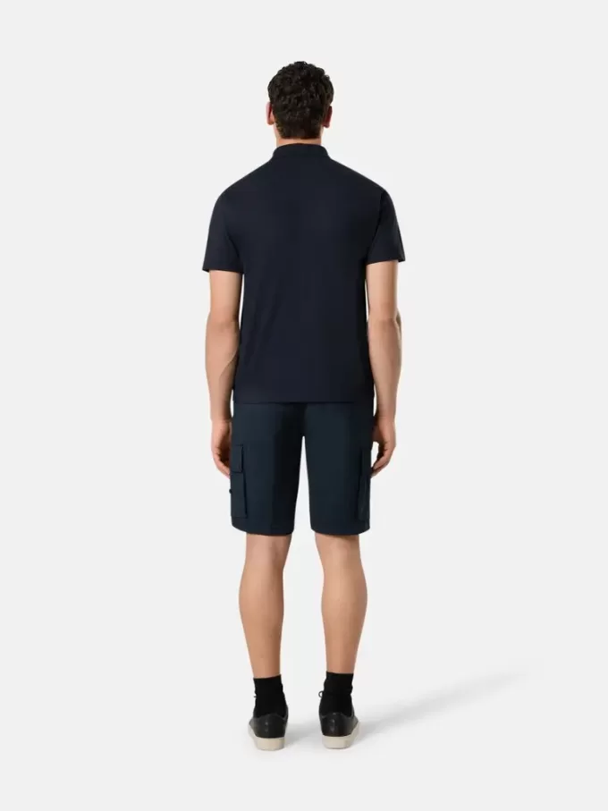 Kurzärmeliges Poloshirt mit Kompass-Aufnäher