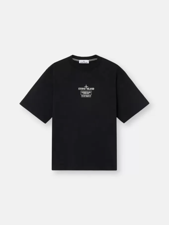 Kurzärmeliges T-Shirt in regulärer Passform mit „02 Industrial Logos”-Print