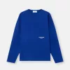 Oversized-Fit-Langarm-T-Shirt mit Marina-Stickerei
