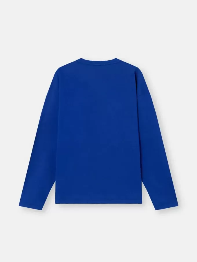 Oversized-Fit-Langarm-T-Shirt mit Marina-Stickerei