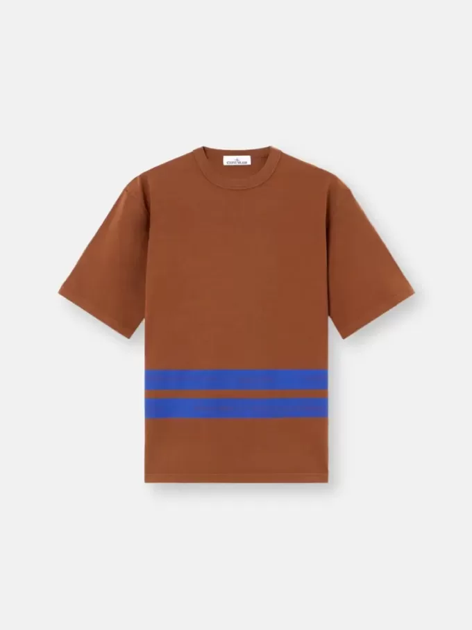 Oversized-Fit-T-Shirt mit kurzen Ärmeln und bedruckten Streifen