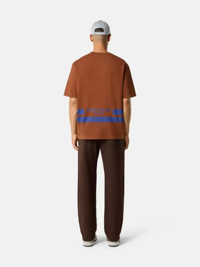 Oversized-Fit-T-Shirt mit kurzen Ärmeln und bedruckten Streifen