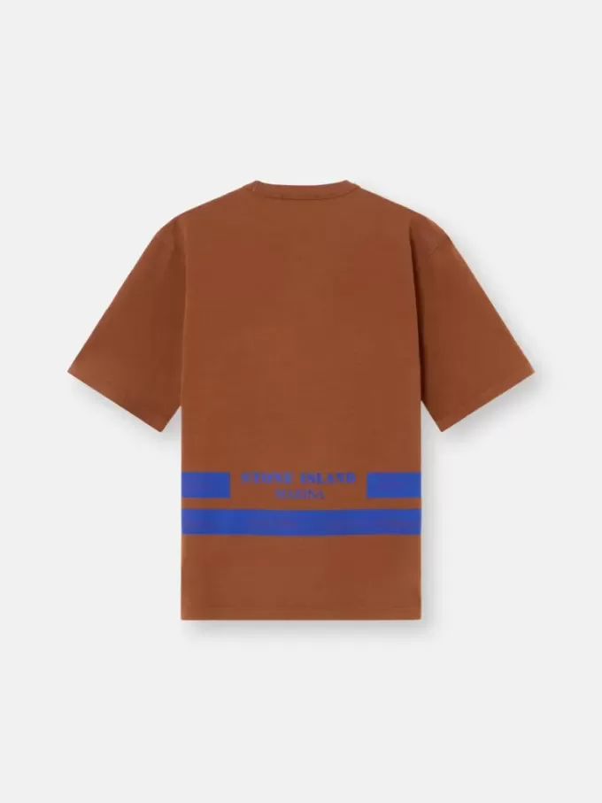 Oversized-Fit-T-Shirt mit kurzen Ärmeln und bedruckten Streifen