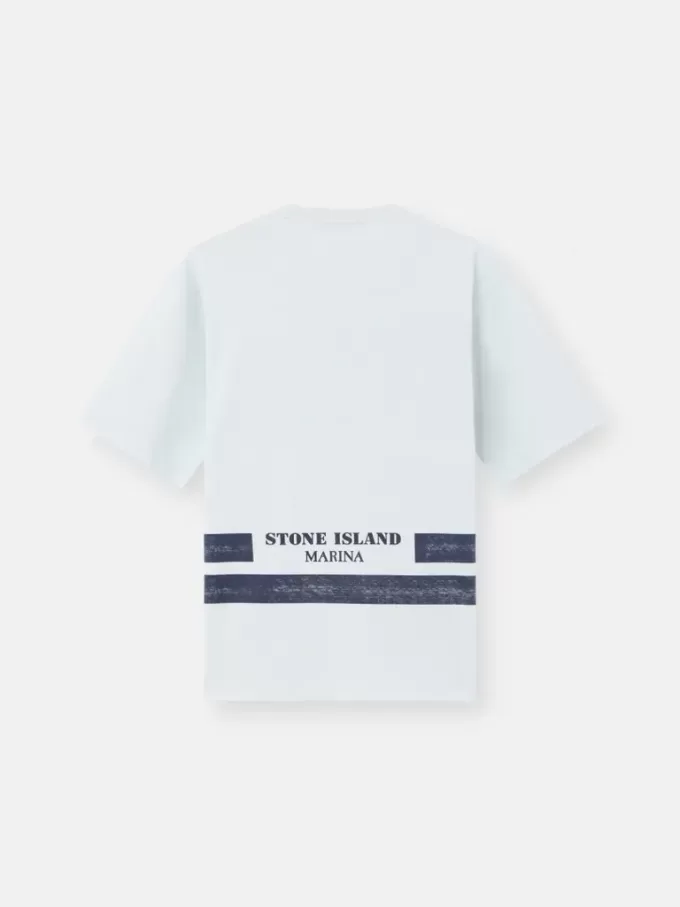 Oversized-Fit-T-Shirt mit kurzen Ärmeln und bedruckten Streifen