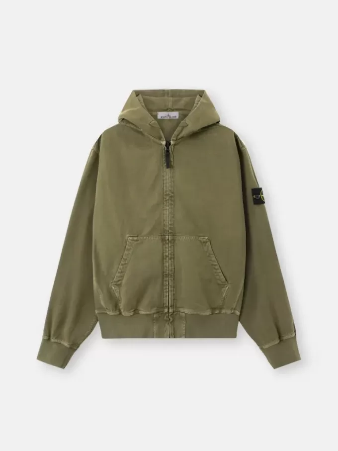 Oversized-Sweatshirt mit Kapuze und Reißverschluss sowie gerippten Einsätzen