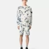 Oversized-Sweatshirt mit Rundhalsausschnitt und Camouflage-Print