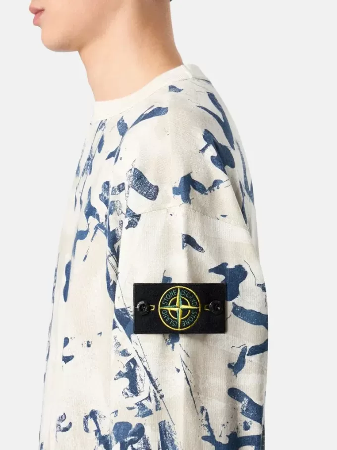 Oversized-Sweatshirt mit Rundhalsausschnitt und Camouflage-Print