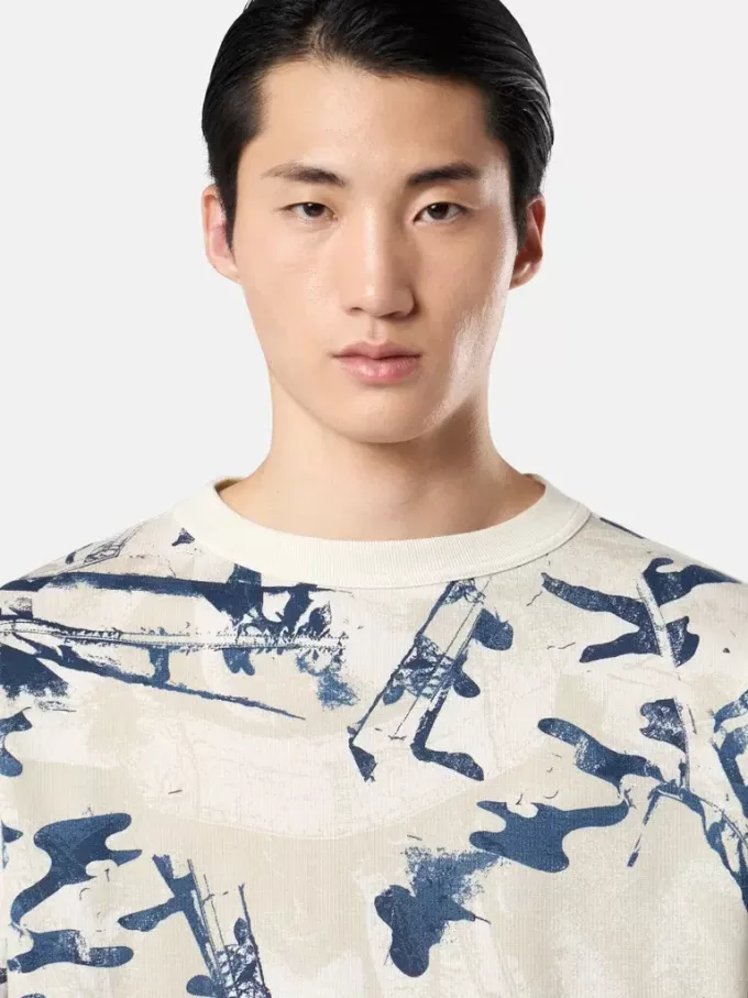 Oversized-Sweatshirt mit Rundhalsausschnitt und Camouflage-Print