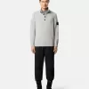 Pullover mit halbem Reißverschluss und Filzbesatz