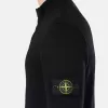 Pullover mit halbem Reißverschluss und Filzbesatz