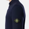 Pullover mit halbem Reißverschluss und Filzbesatz
