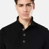 Pullover mit halbem Reißverschluss und Filzbesatz