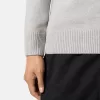 Pullover mit halbem Reißverschluss und Filzbesatz