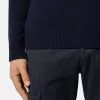 Pullover mit halbem Reißverschluss und Filzbesatz