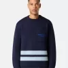 Pullover mit Rundhalsausschnitt, Brusttasche und Aufdruck