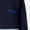 Pullover mit Rundhalsausschnitt, Brusttasche und Aufdruck