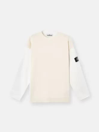 Pullover mit Rundhalsausschnitt und kontrastierenden Ziernähten