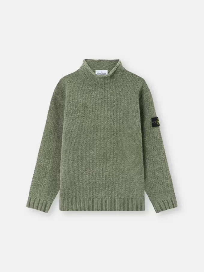 Pullover mit Stehkragen und Ziernähten