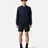 Regular-Fit-Sweatshirt mit halbem Reißverschluss und gerippten Einsätzen