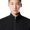 Regular-Fit-Sweatshirt mit halbem Reißverschluss und gerippten Einsätzen