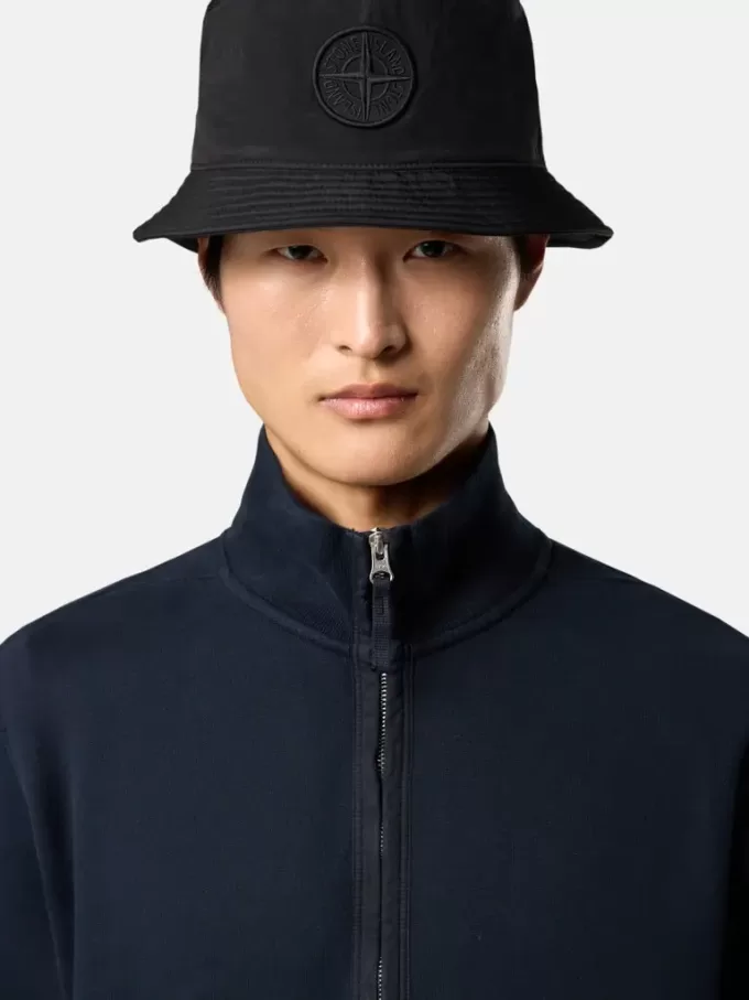Regular-Fit-Sweatshirt mit halbem Reißverschluss und gerippten Einsätzen