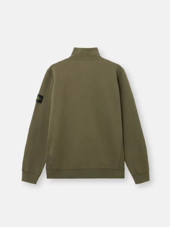 Regular-Fit-Sweatshirt mit halbem Reißverschluss und gerippten Einsätzen